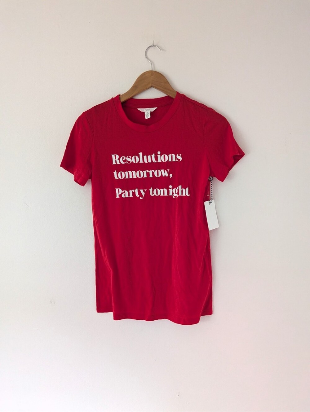 NWT! 1901 NYE Resolutions Tomorrow Party Tee Shirt in Red